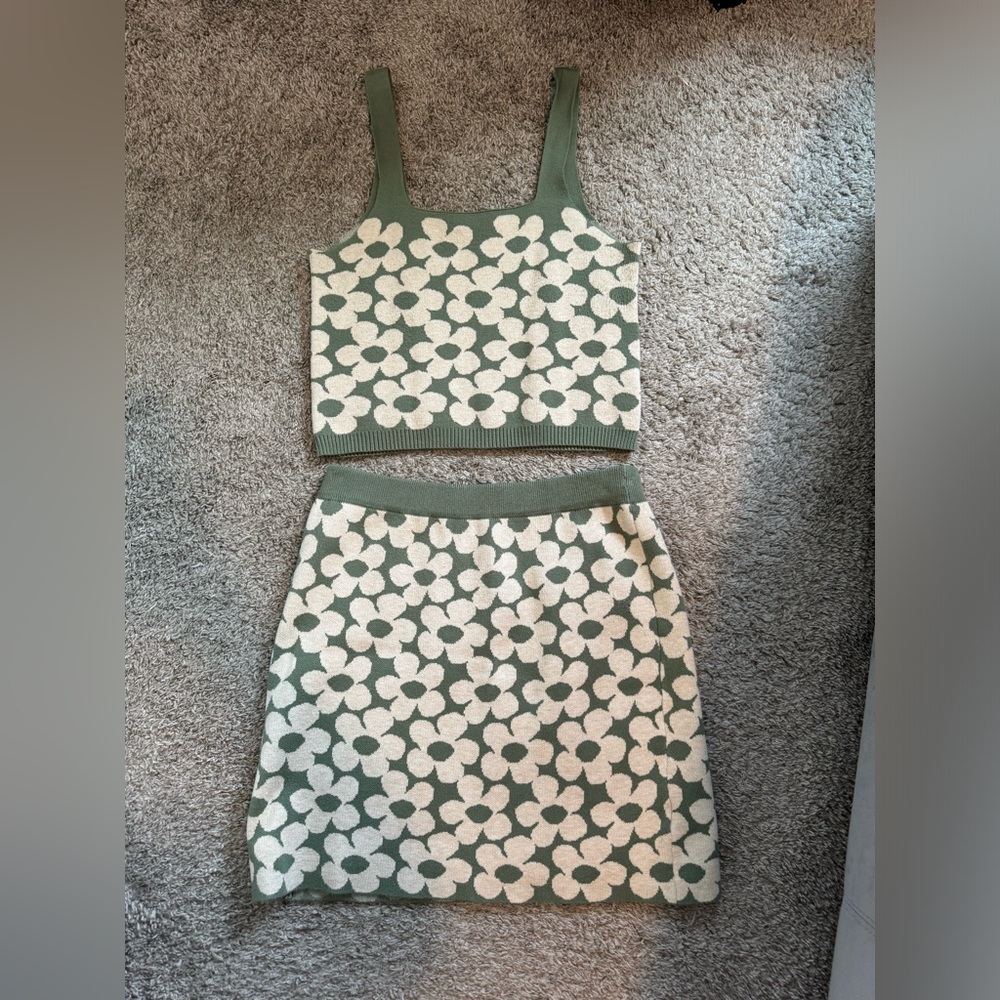 Floral sweater two piece